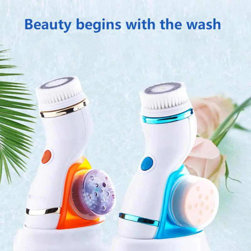 4-in-1 Electric Facial Cleansing Brush System