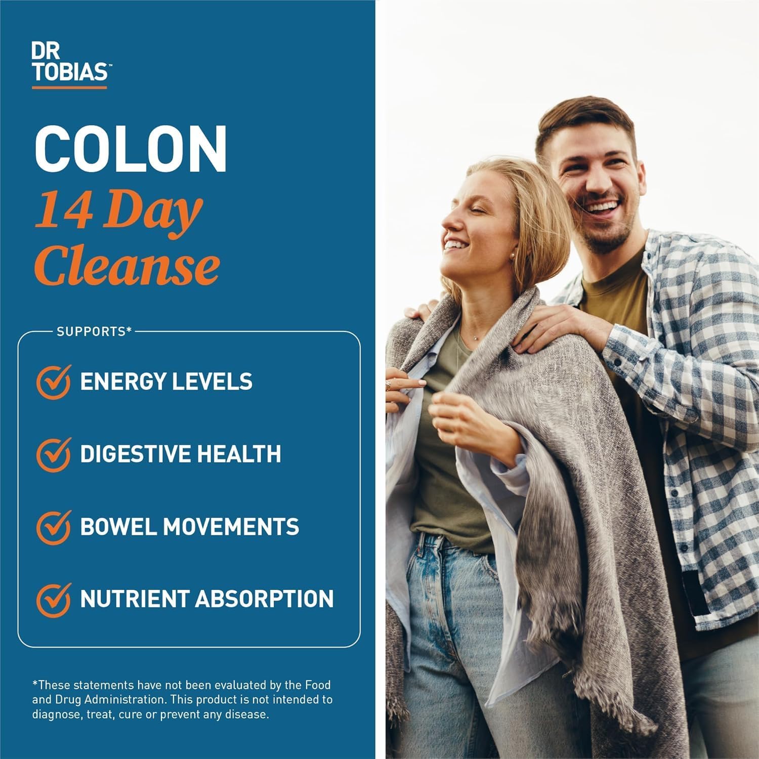 Dr. Tobias Colon 14 Day Cleanse, Advanced Gut Cleanse Detox for Women & Men with Cascara Sagrada, Psyllium Husk, Senna Leaf & Probiotics, Non-GMO Colon Cleanse, 1 Bottle of 28 Capsules (1-2 Daily)