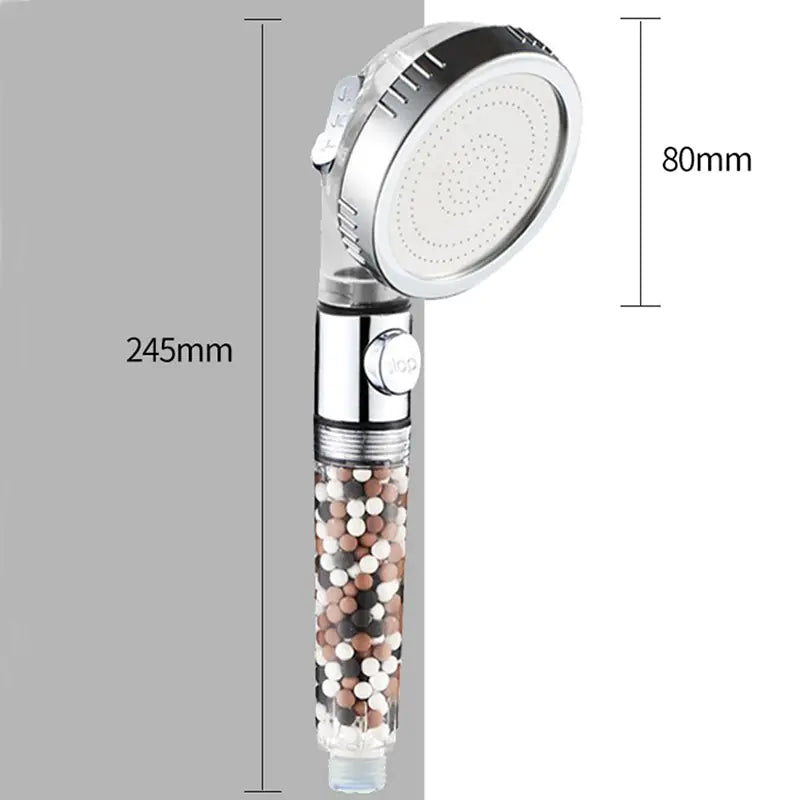 3-Function SPA Shower Head with High Pressure Filter