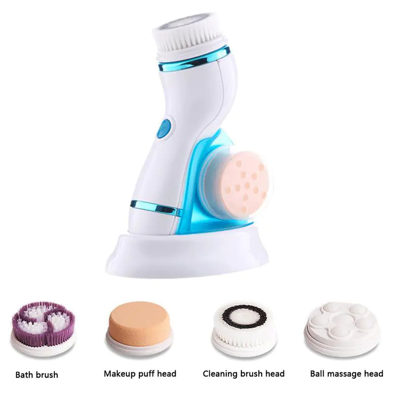 4-in-1 Electric Facial Cleansing Brush System
