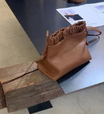 Unique Pleated Tote Shoulder Bag