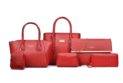 6-Piece Mother-Daughter Bag Set with Designer Handbags