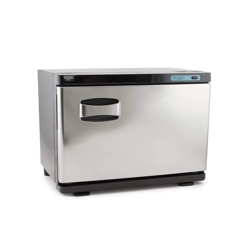 DERMALOGIC Towel Warmer Stainless Finish Towel Heater Warmer Cabinet 2 in 1 Electric Equipment 20L Massage Facial Spa Beauty Salon Nails Shop GYM Home and Commercial