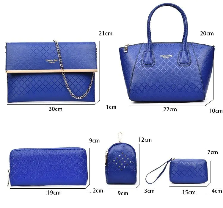 6-Piece Mother-Daughter Bag Set with Designer Handbags