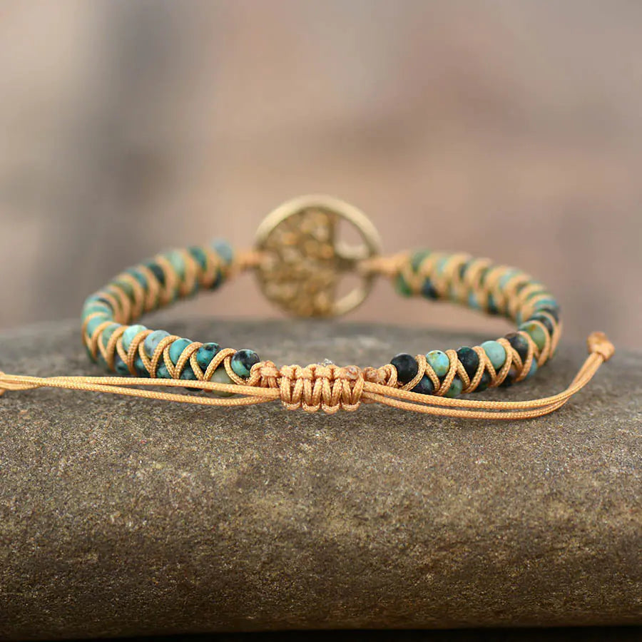 Handcrafted Natural Stone Women's Bracelet with Beads