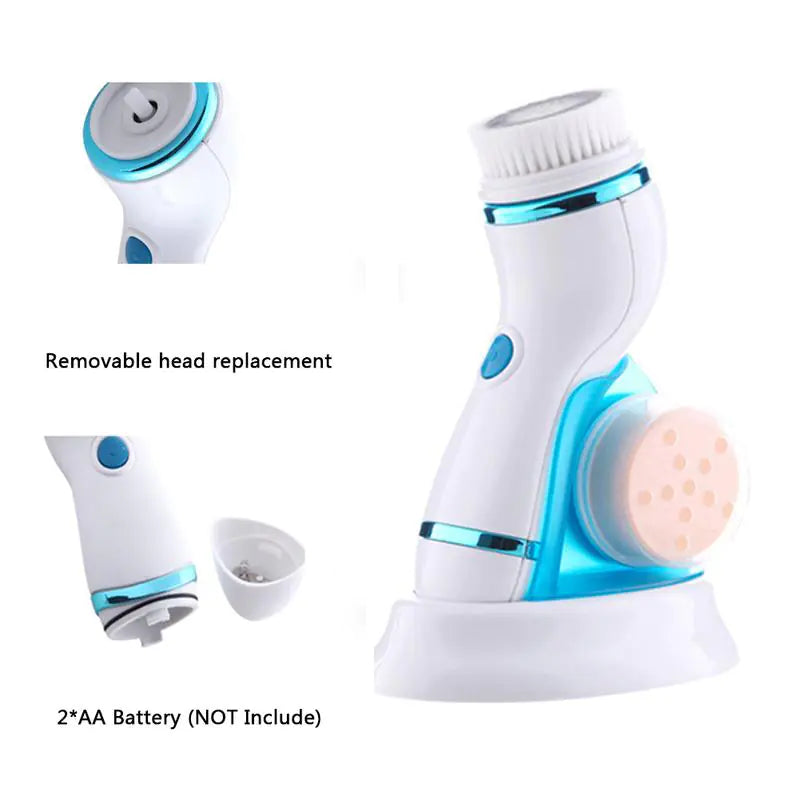 4-in-1 Electric Facial Cleansing Brush System