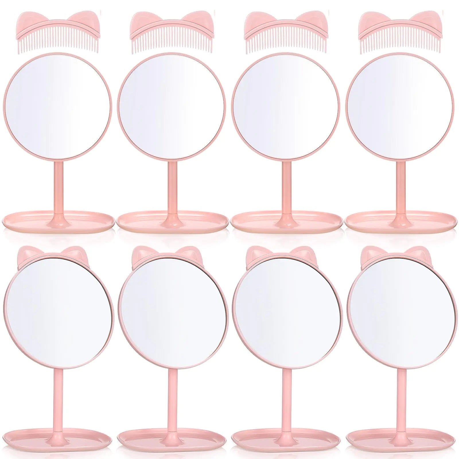 CroBlissful 8 Pcs Spa Party Supplies Mirror Pink Mirror Spa Party Mirror for Sleepover Party Favors Makeup Mirror for Spa Party Sleepover Party Slumber Birthday Party Favor
