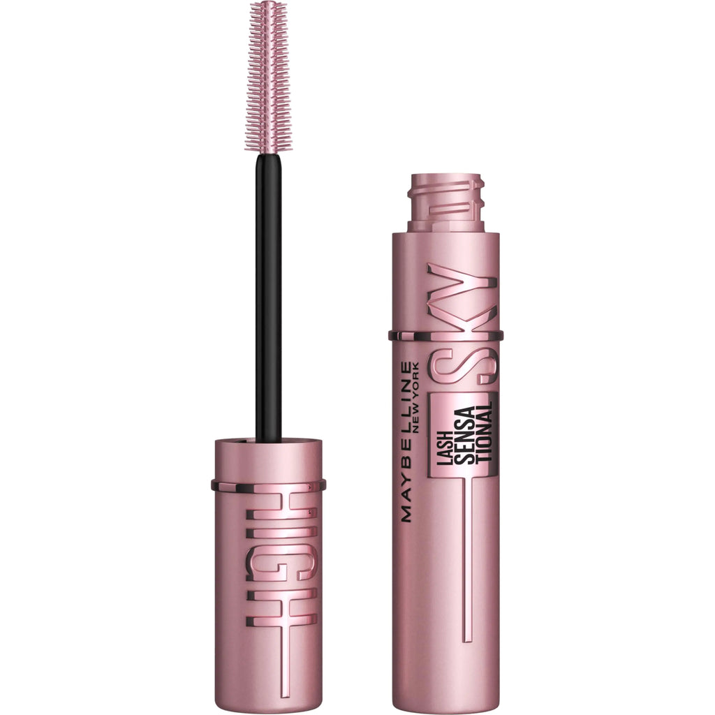 Maybelline Lash Sensational Sky High Washable Mascara Makeup Volumizing Lengthening Defining Curling Multiplying Buildable Formula Very Black 1 Count