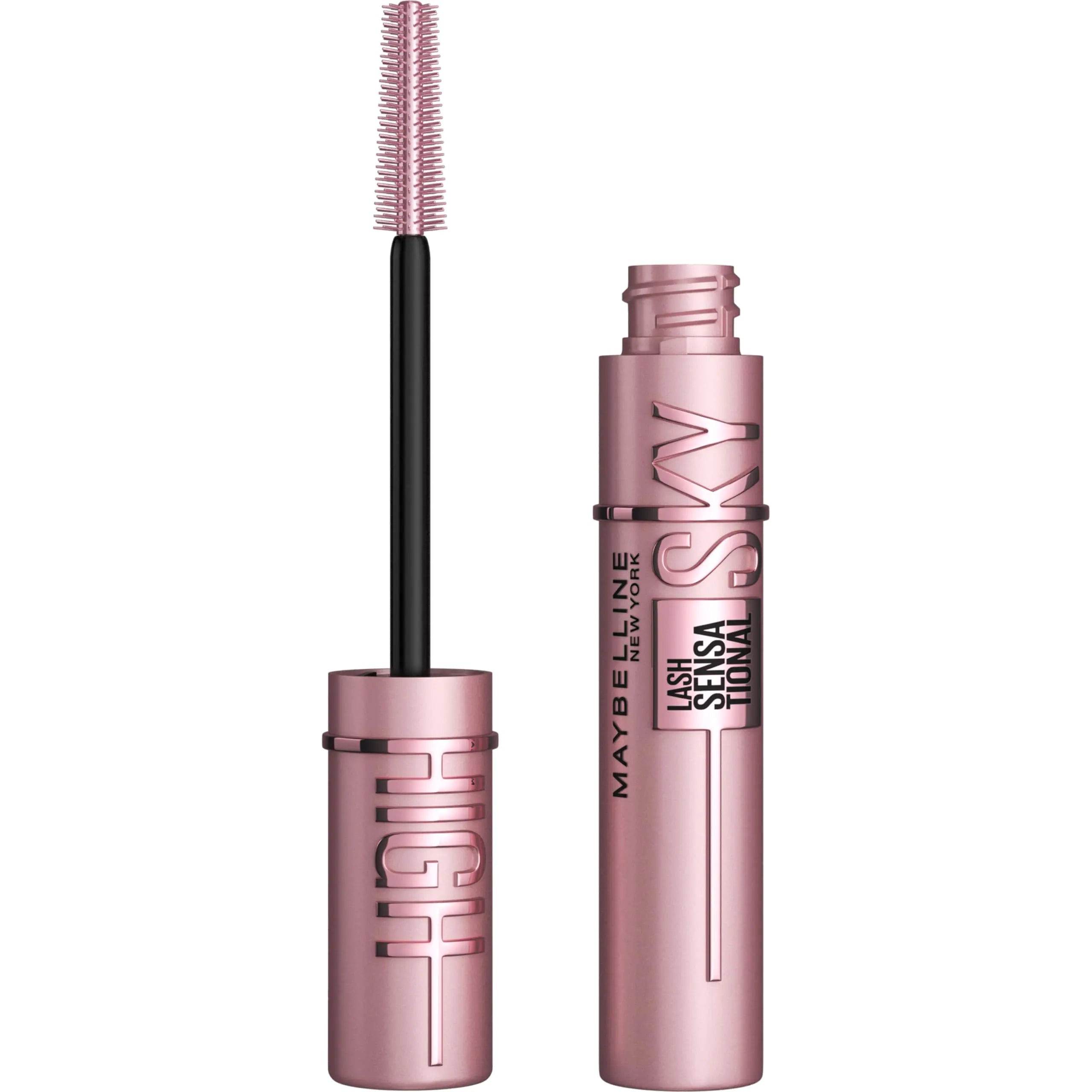 Maybelline Lash Sensational Sky High Washable Mascara Makeup Volumizing Lengthening Defining Curling Multiplying Buildable Formula Very Black 1 Count