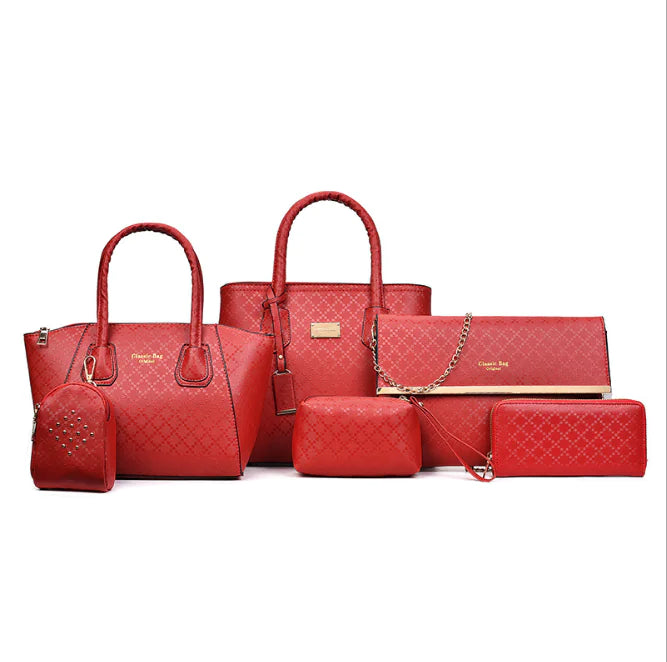 6-Piece Mother-Daughter Bag Set with Designer Handbags